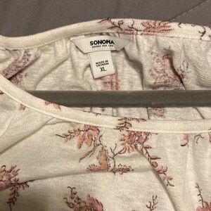 Brand new Sonoma Cream and Pink Floral Top